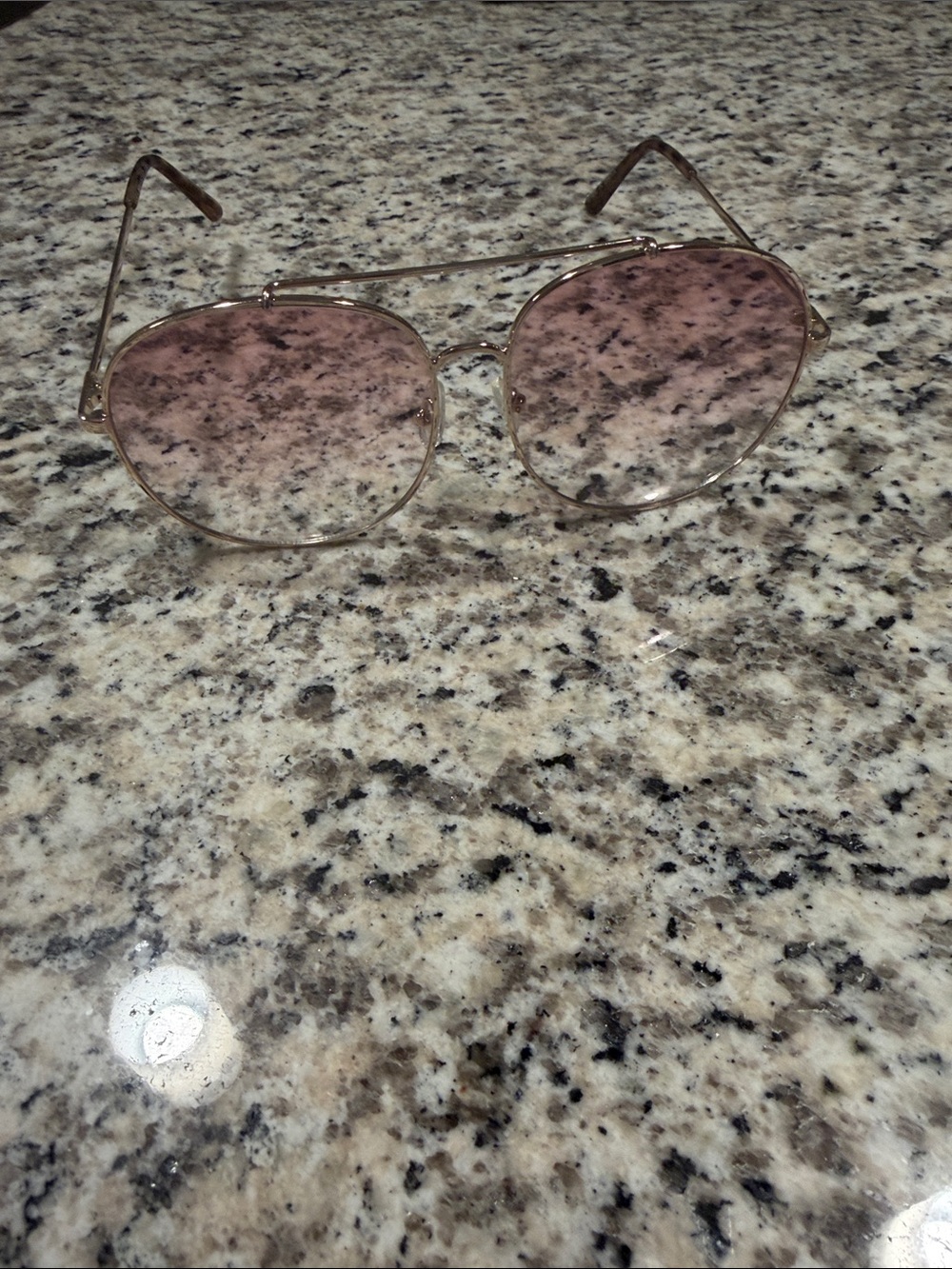Gold Frame Pink Lens Aviator Sunglasses - Women's Accessories